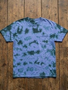 Custom tie dye handmade Blue and Green Tie-Dye T-Shirt